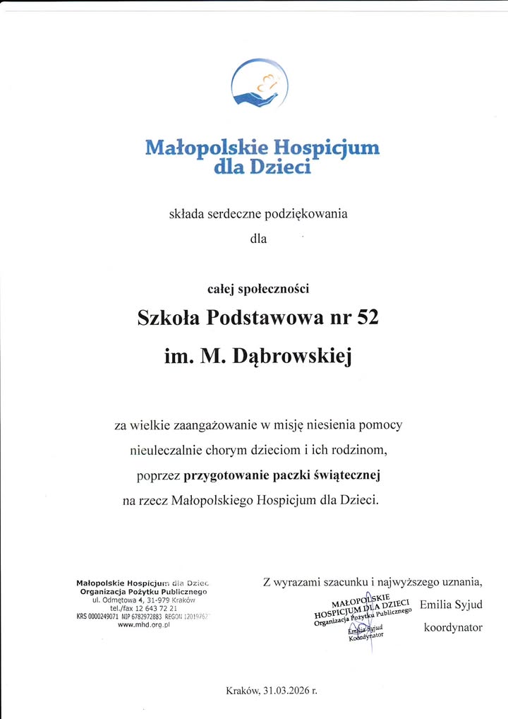 Wolontariat SP52 "Podaj Dalej"